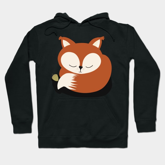 Sleeping Little Fox sticker Hoodie by marina63